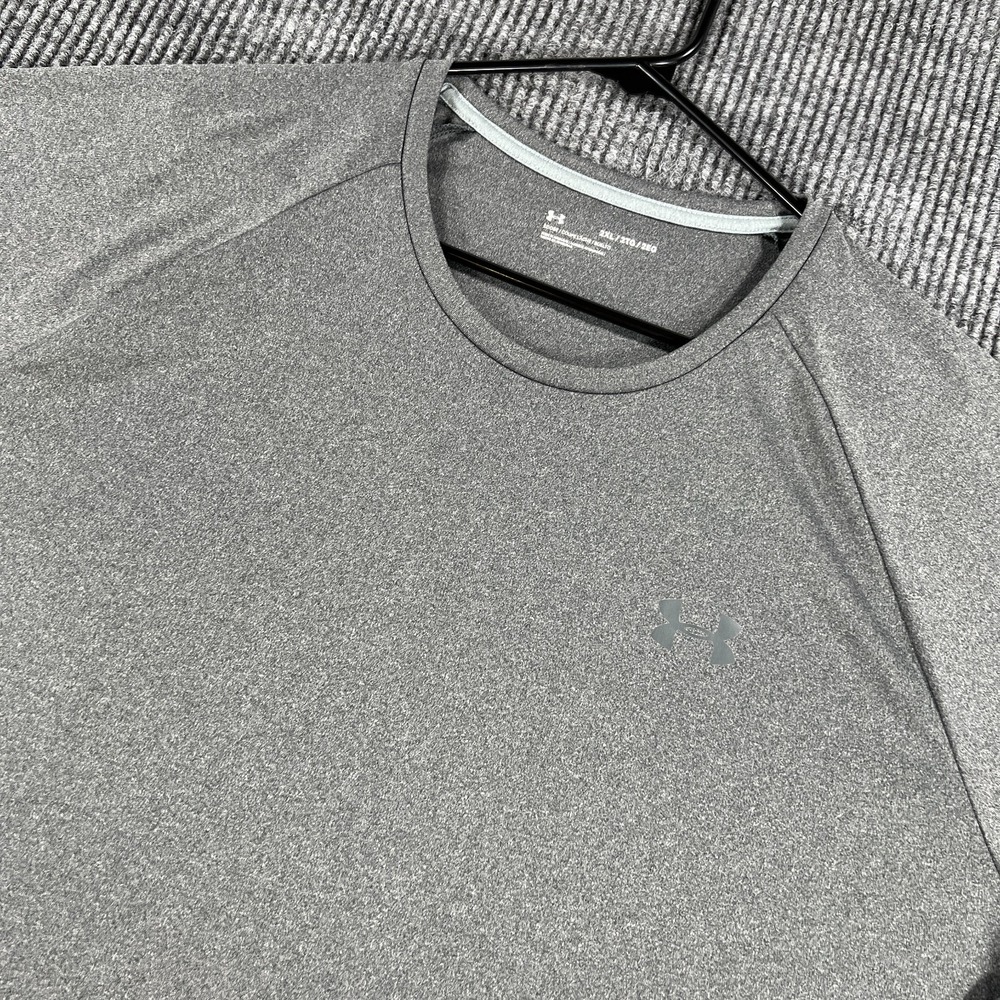 Under Armour Shirt Mens 2XL XXL Gray Long Sleeve Fitted Active Casual Workout